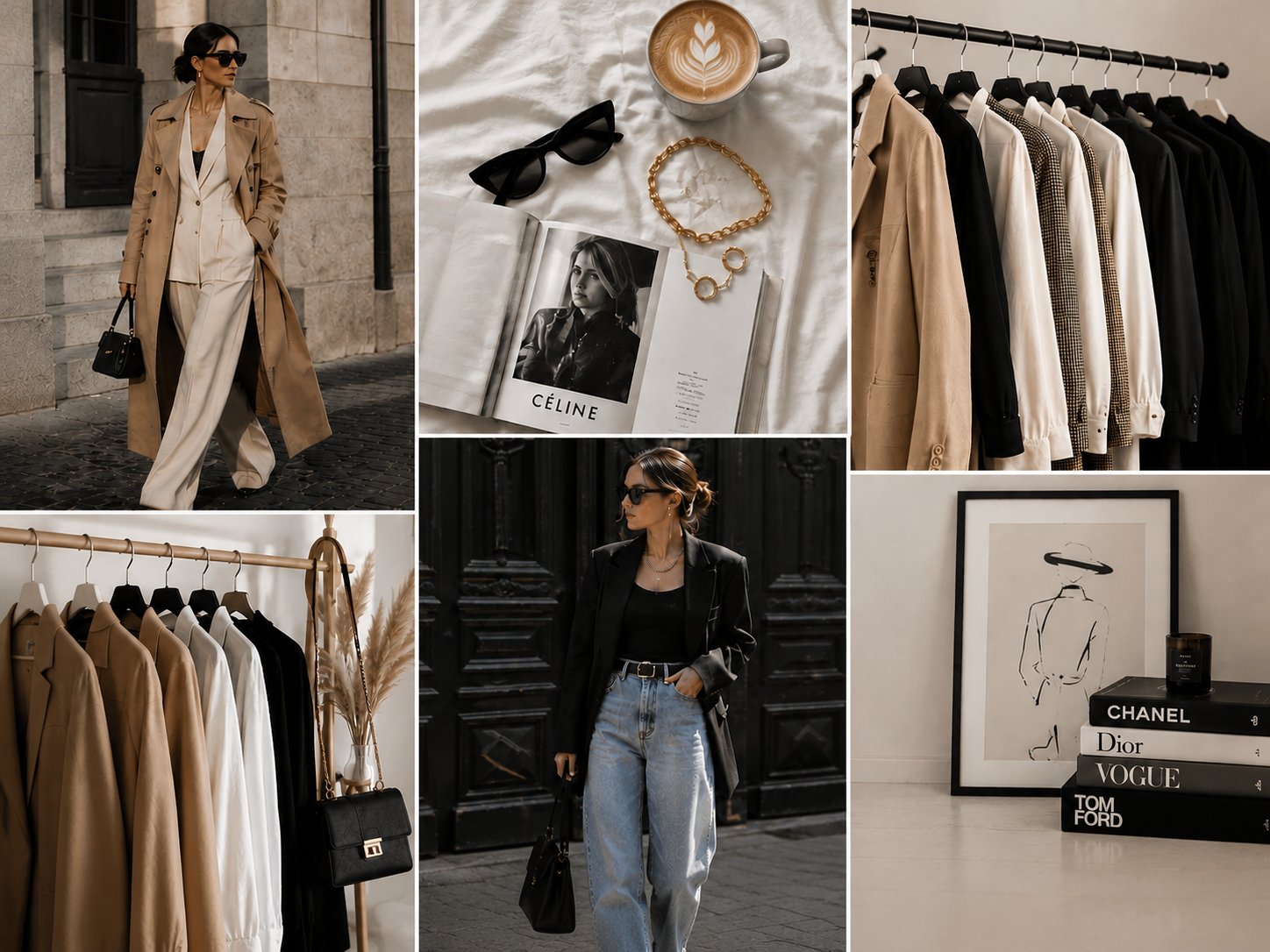 Trend ve stil kolajı: trench, blazer ve klasik parçalar